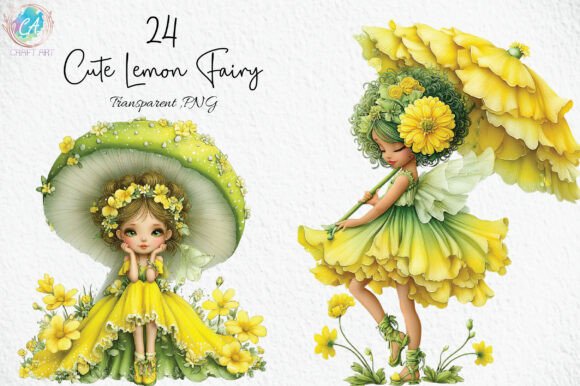 Download Whimsical Cute Lemon Fairy Clipart PNG - Clipart png Collection