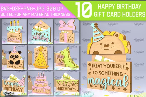Download Birthday Gift Card Holders Laser Bundle - Birthday Collection