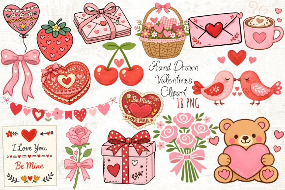 Download Hand-Drawn Valentines Clipart PNG - Clipart png Collection