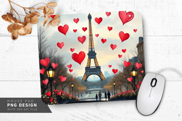 Download Paris Love Scene Mouse Pad PNG Design - Paris love Collection