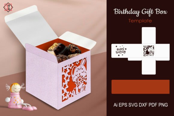 Download Birthday Gift Box Template | Paper Cutti - Birthday Collection