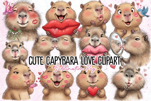 Download Cute Capybara Love Clipart PNG - Clipart png Collection