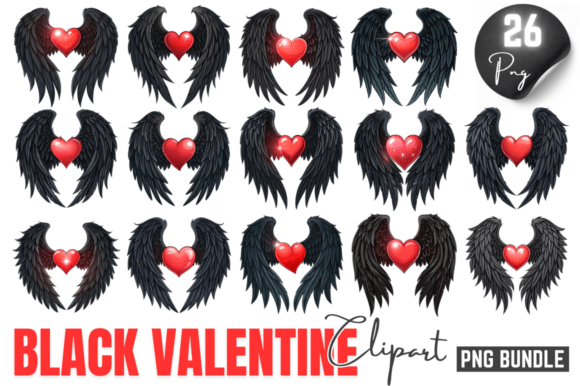 Download Black Valentine Clipart PNG Bundle - Clipart png Collection