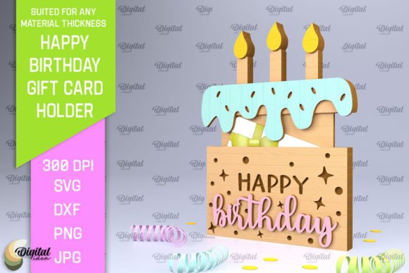 Download Birthday Gift Card Holder Laser Cut - Birthday Collection