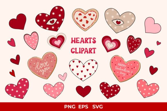 Download Retro Groovy Hearts Clipart PNG, SVG,EPS - Clipart png Collection