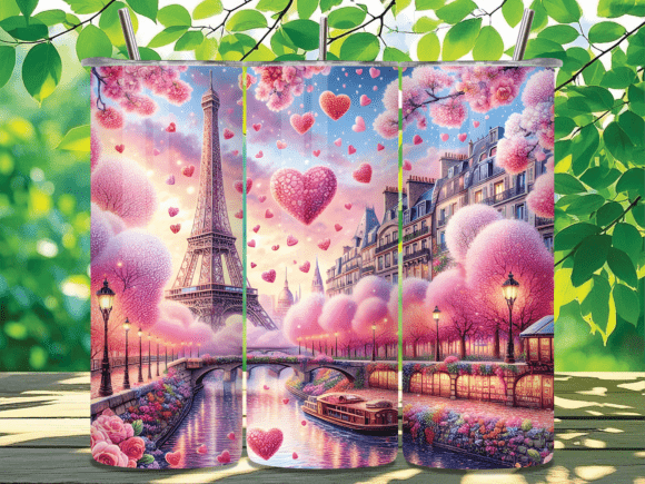 Download Blossoming Paris Love Story Tumbler Wrap - Paris love Collection