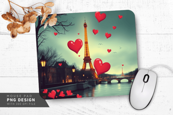 Download Paris Love Scene Mouse Pad PNG Design - Paris love Collection