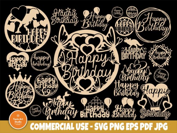 Download Happy Birthday, Cake Topper Set - Birthday Collection