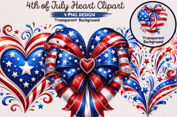 Download 4th of July Heart Clipart Png,Patriotic - Clipart png Collection