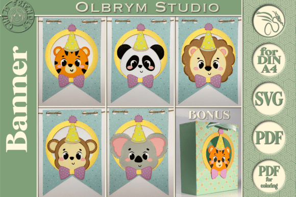 Download Animals Kids Birthday Party Banner SVG - Birthday Collection