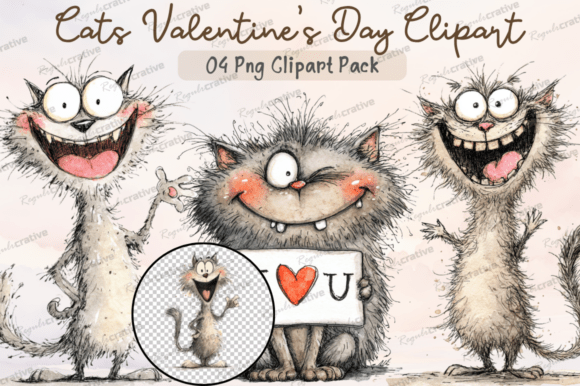 Download Cats Valentine's Day Clipart PNG, Cute - Clipart png Collection