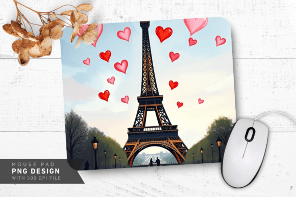 Download Paris Love Scene Mouse Pad PNG Design - Paris love Collection