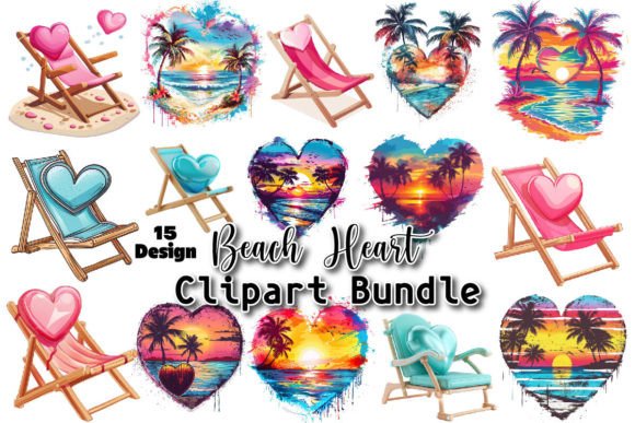 Download Beach Heart Clipart PNG Bundle - Clipart png Collection