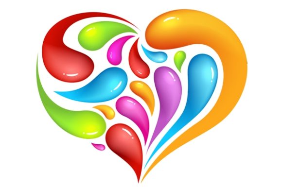 Download Colourful Abstrak in Shaped of Heart - Premium Resources