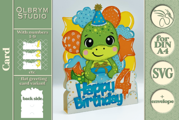 Download Dino Birthday Card , Kawaii Dinosaur SVG - Birthday Collection