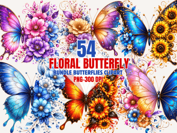 Download Floral Butterfly Png Bundle, Clipart Png - Clipart png Collection