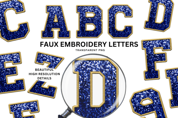 Download Faux Embroidery Sequin Alphabet - Faux embroidery Collection